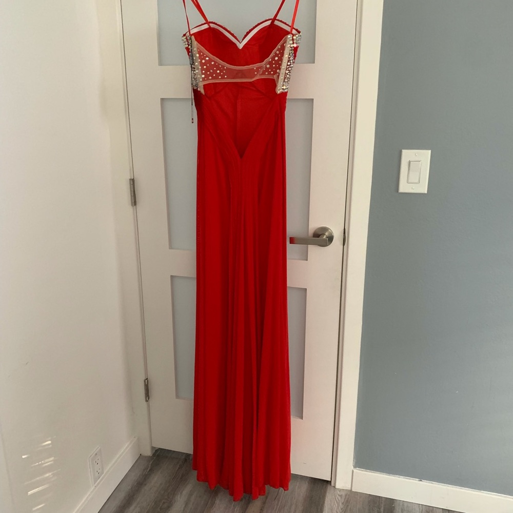 NWT La Femme Sweetheart Crystal Evening Gown - Picture 5 of 9